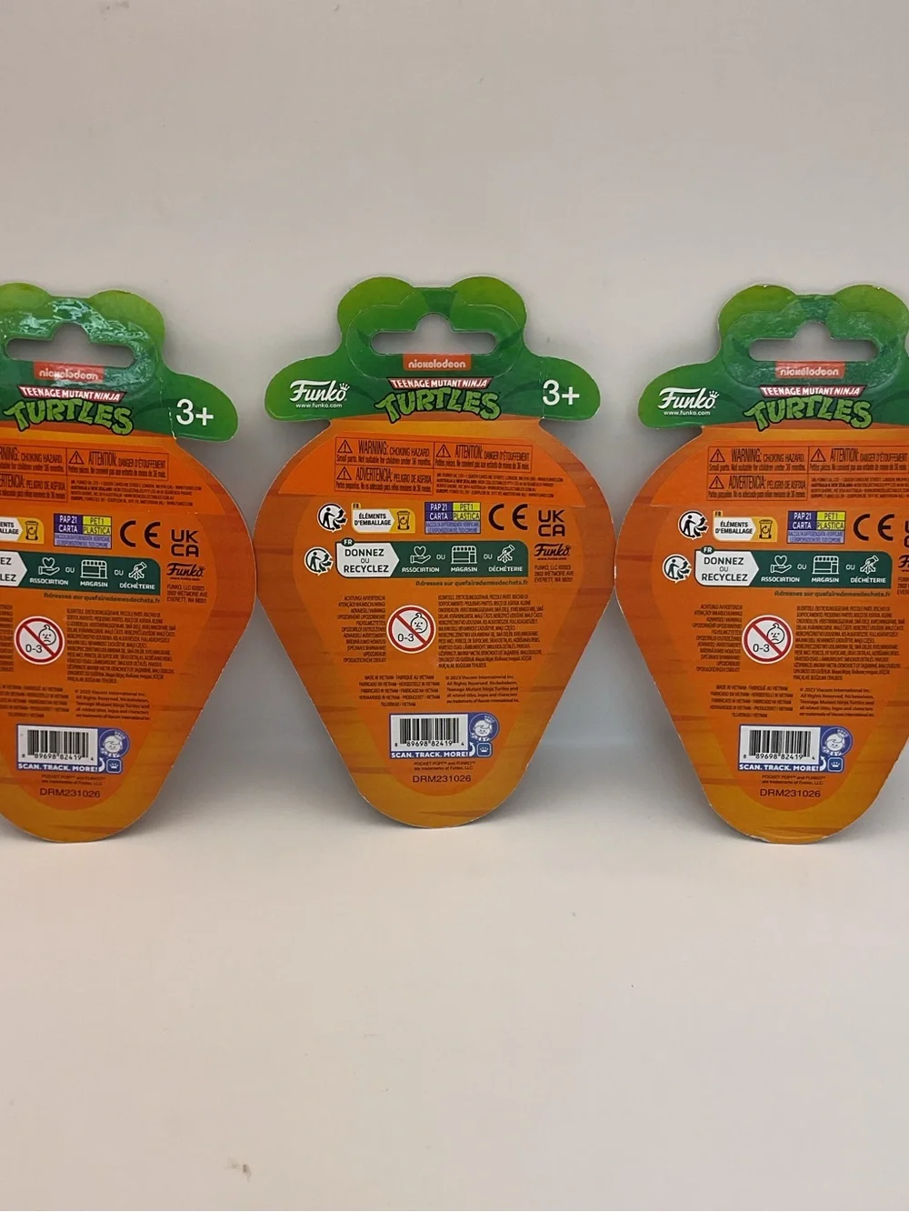 Funko Pop (x3 Bundle) NWT Pocket Pop Easter Carrot TMNT Raph, Mikey,‎ Leo